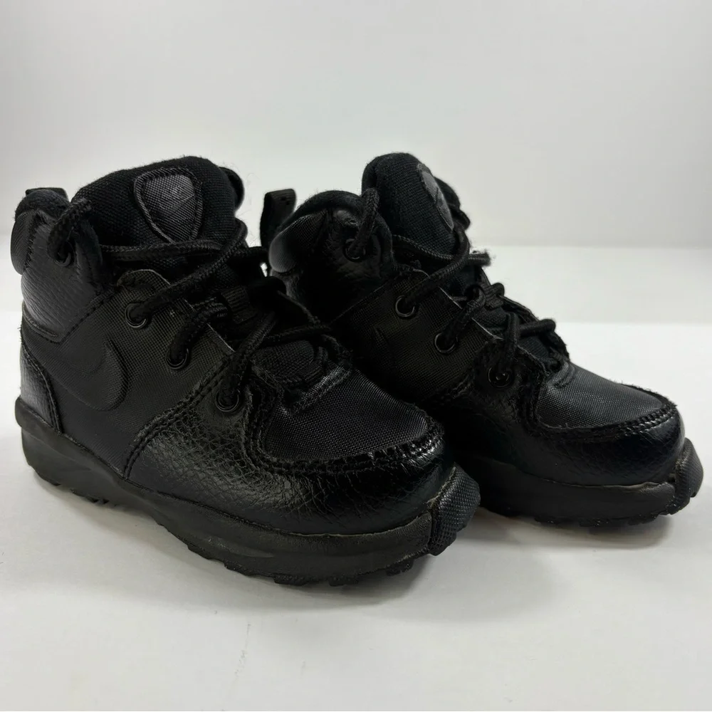 Nike Toddler Kids Triple Black Manoa LTR (TD) Boot Shoes | Size 7